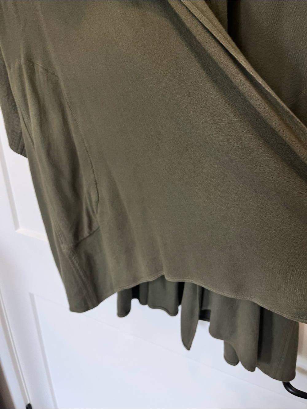 Tienda Ho olive green fringed tassels boho Lagenlook hippie flowy jacket kimono - Picture 8 of 12